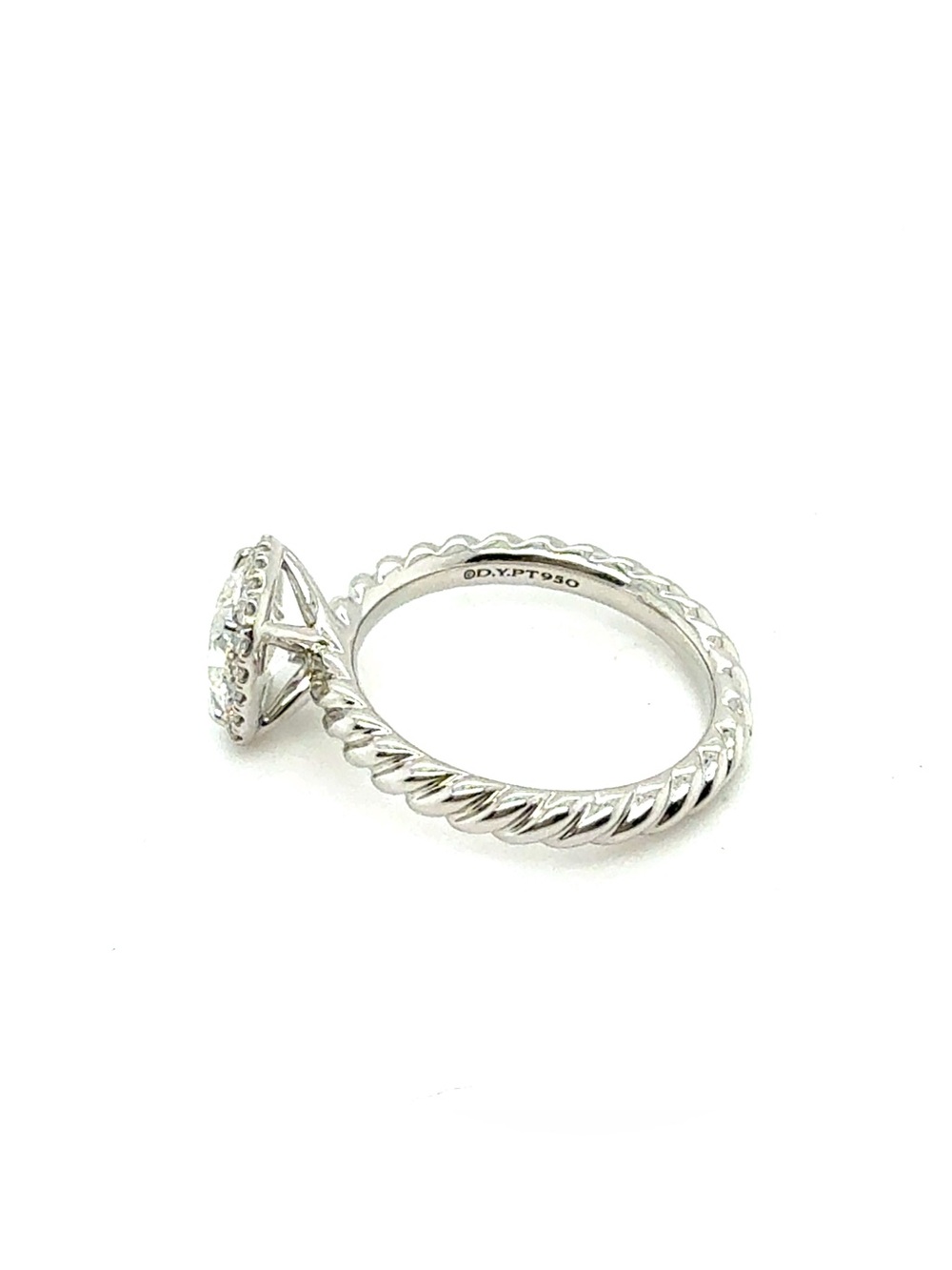 David Yurman Cable Petite Halo engagement ring. - Picture 8 of 13